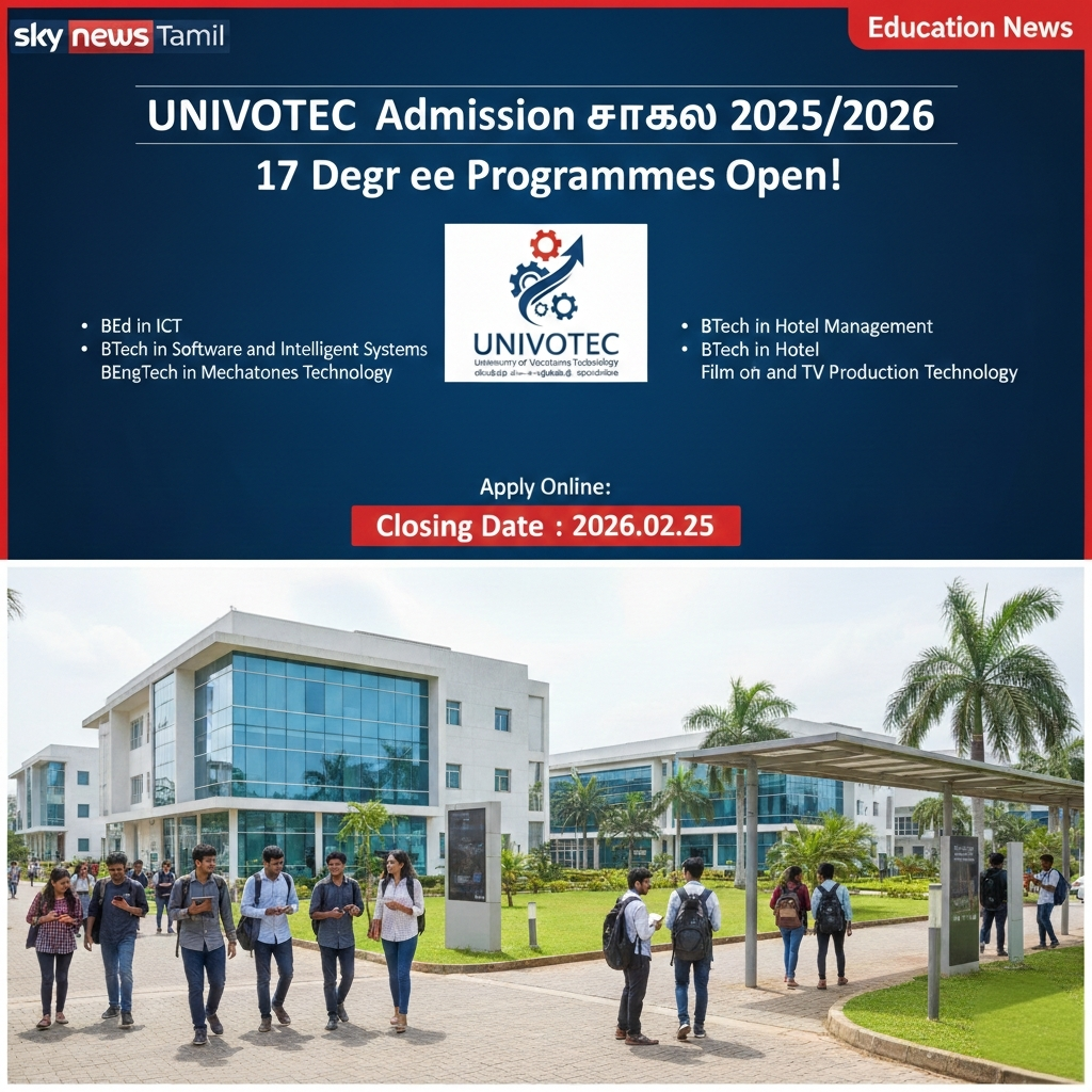 UNIVOTEC பட்டப்படிப்பு சேர்க்கை 2025/2026: 17 துறைகளில் விண்ணப்பங்கள் கோரல்!