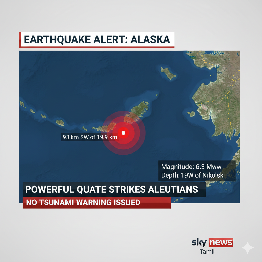 🌍 அலாஸ்காவில் அடுத்தடுத்து சக்திவாய்ந்த நில அதிர்வு: ரிக்டரில் 6.3 ஆகப் பதிவு!