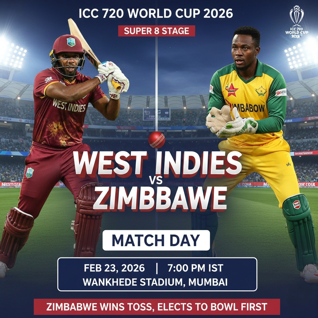 🏏 T20 உலகக்கிண்ணம்: நாணய சுழற்சியில் சிம்பாப்வே வெற்றி! மேற்கிந்திய தீவுகள் முதலில் துடுப்பாட்டம்!