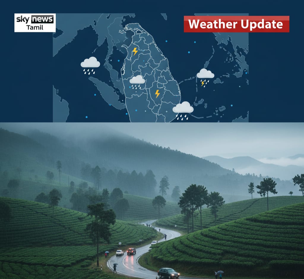 ⚠️ வானிலை எச்சரிக்கை: இன்று 100 மி.மீ இற்கும் அதிகமான பலத்த மழை!