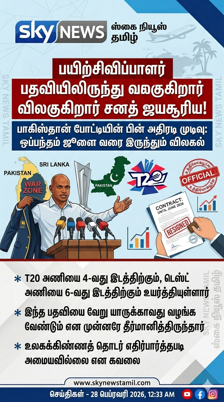 உலகக்கிண்ணத் தோல்விக்குப் பின் ஜயசூரியாவின் முக்கிய விளக்கம் – பதவி விலகலா?